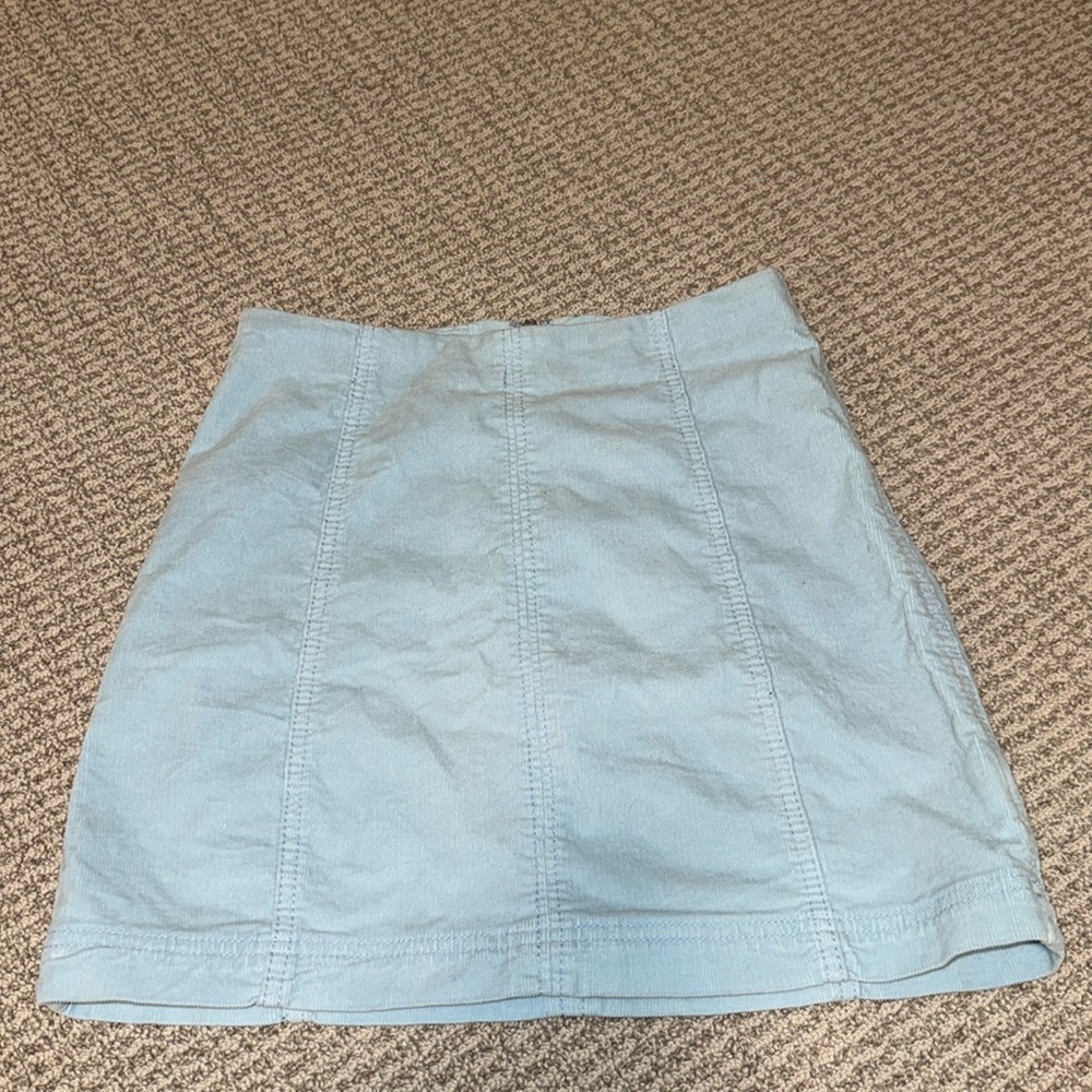Baby blue corduroy Free People mini skirt